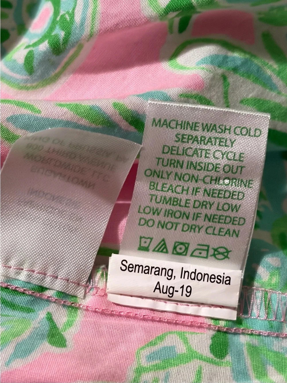 Lilly Pulitzer Pink & Green Tropical Print Pajama Top Shirt